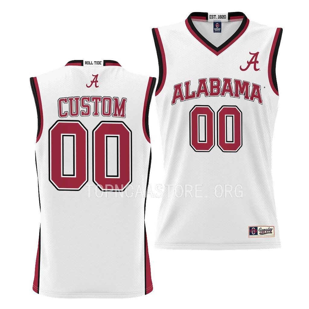 Youth Alabama Crimson Tide Custom #00 White NCAA College Basketball Jersey